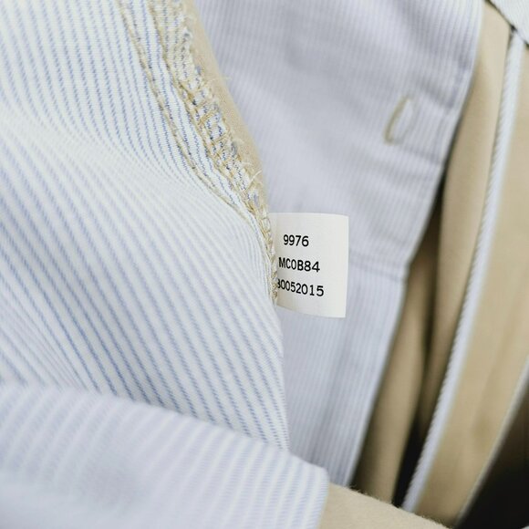 Peter Millar Khaki Pants 40 Raleigh Washed Twill Flat Front Pima Cotton Cuffed - Picture 6 of 10